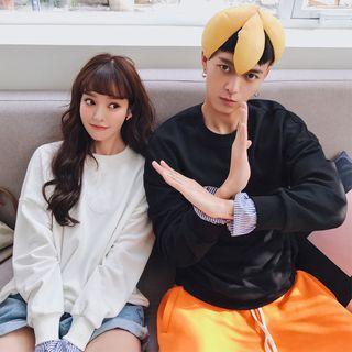 Couple Matching Striped Cuff Pullover
