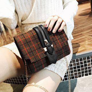 Two-tone Zipper Crossbody Bag