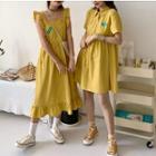 Short-sleeve Embroidered Mini Dress / Sleeveless Ruffled Midi Dress