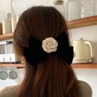 Flower Bow Velvet Hair Clip