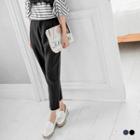 Pleated Pegged Crop Trousers
