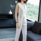 Sleeveless Striped Harem Jumpsuit