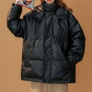 Plain Padding Zip Jacket
