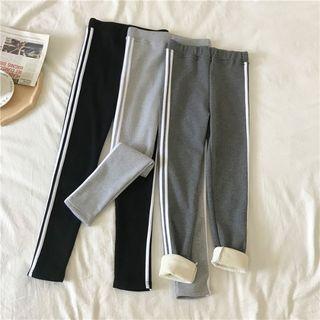 Fleece-lined Contrast Stripe Sweatpants