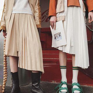 Pleated Asymmetrical Skirt