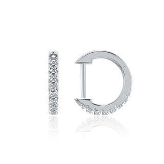 Fashion Simple Geometric Circle Cubic Zircon Stud Earrings Silver - One Size