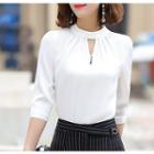 3/4-sleeve Work Blouse / Pencil Skirt / Set