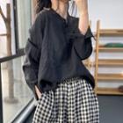 Stand Collar Shirt Black - One Size