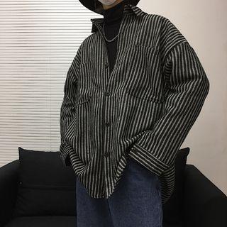 Pocketed Striped Long-sleeve Shirt