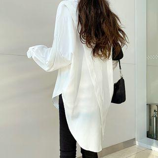 Wrap-back Oversized Shirt Ivory - One Size