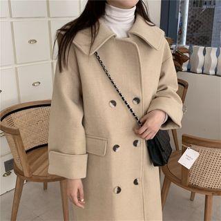 Long-sleeve Double-breasted Plain Jacket