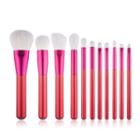 Set Of 12: Makeup Brush Set Of 12: Red & White - One Size