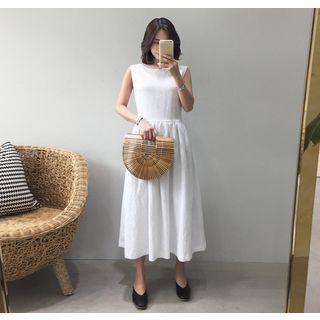 Sleeveless Linen A-line Long Dress