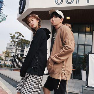 Couple Matching Lace Up Detail Hoodie