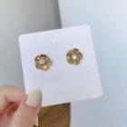 Alloy Rhinestone Flower Earring 1 Pair - Gold - One Size