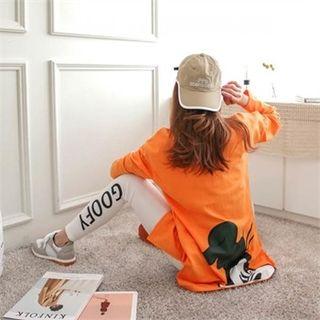 Set: Goopy Print Long Top + Lettering Leggings