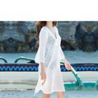 Set: Bikini + Perforated Cover-up White - One Size