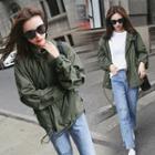 Plain Mock Neck Zip Jacket
