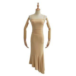 Spaghetti Strap Asymmetrical Midi Mermaid Dress