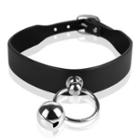 Faux Leather Hoop Buckled Choker