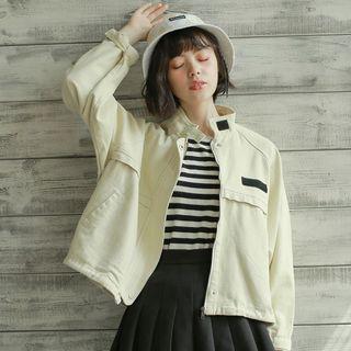 Loose Fit Denim Zip Jacket