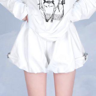 Puff Faux Leather Shorts