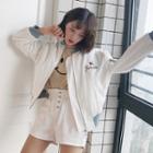 Embroidered Canvas Baseball Jacket