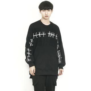 Lettering-trim Oversized Sweatshirt