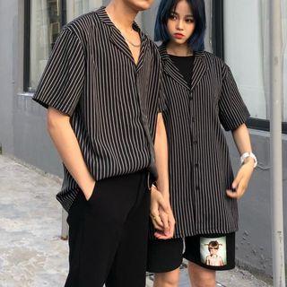 Couple Matching Striped Short-sleeve Shirt