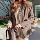 Single-breasted Checked Longline Blazer