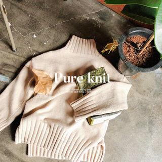 Turtleneck Rib Trim Sweater
