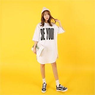 Lettering M Lange Cotton T-shirt Dress