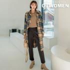 Dip-back Flap Plaid Long Shirt