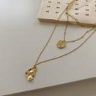 Alloy Pendant Layered Necklace Set - Gold - One Size