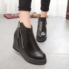 Hidden Wedge Zip Ankle Boots