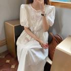 Open-back Lace Panel Maxi Dress