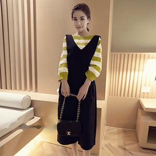 V-neck Cropped Jumper Pants