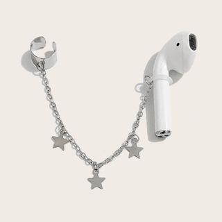 Star Airpods Retainer Earring 1 Pc - Silver - One Size