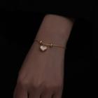 Love Heart Pendant Bracelet Golden - One Size