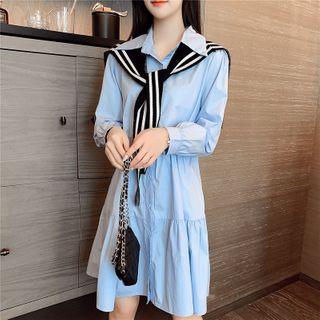 Tiered Mini A-line Shirtdress