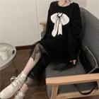Long Sleeve Bow Print Sweatshirt