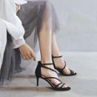 Microfiber High-heel Sandals