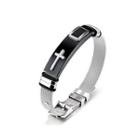 Fashion Classic Cross Black Geometric 316l Stainless Steel Bracelet Silver - One Size