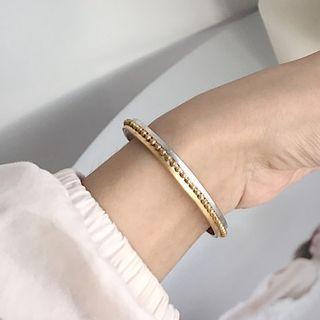 925 Sterling Silver Bead Bangle S076 - As Shown In Figure - One Size