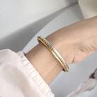 925 Sterling Silver Bead Bangle S076 - As Shown In Figure - One Size