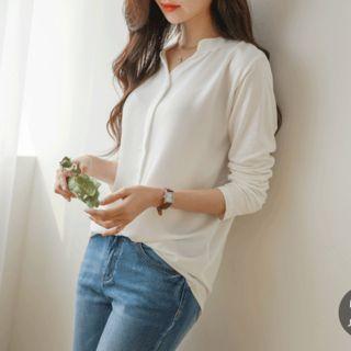 Contrast-panel Blouse