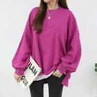 Puff-sleeve Dip-back Oversized Top