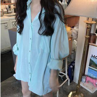 Loose-fit Buttoned Plain Shirt