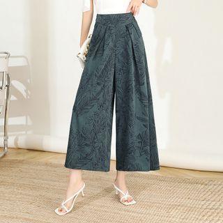 Floral Wide Leg Cropped Pants