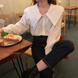 Lace Velvet Long-sleeved Shirt